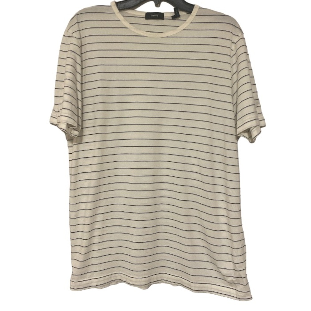 Theory Striped Basic Long Sleeve Loose Basic T-Sh… - image 1